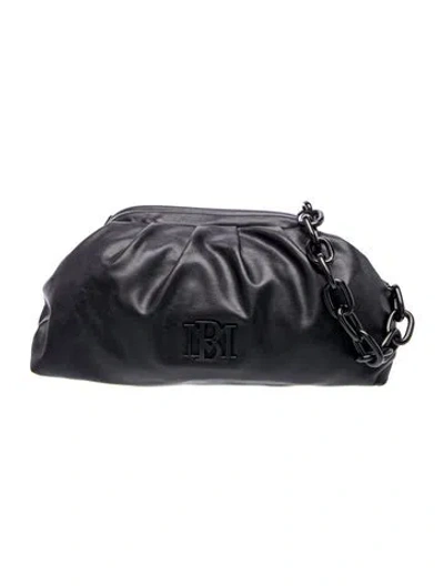 Pre-owned Badgley Mischka Leather Clutch In Black