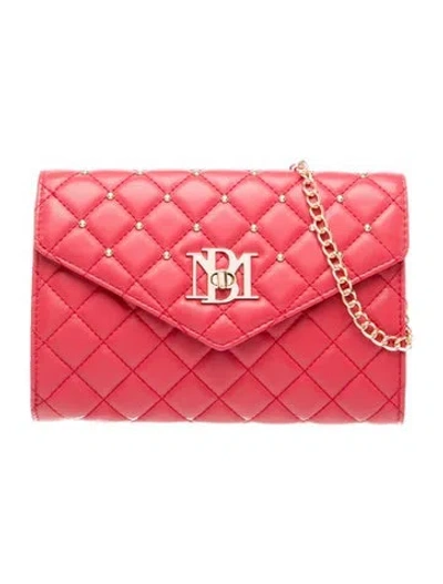 Pre-owned Badgley Mischka Leather Clutch In Burgundy