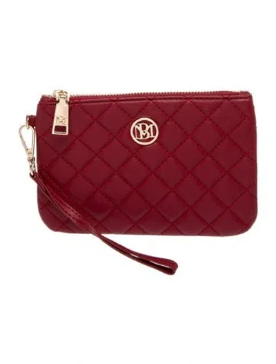 Pre-owned Badgley Mischka Leather Clutch In Burgundy