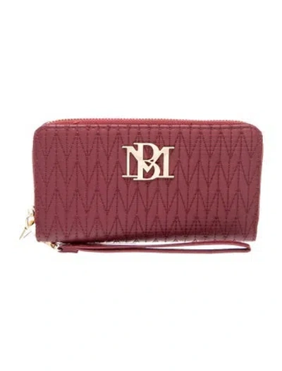 Pre-owned Badgley Mischka Leather Clutch In Burgundy
