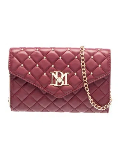 Pre-owned Badgley Mischka Leather Clutch In Burgundy