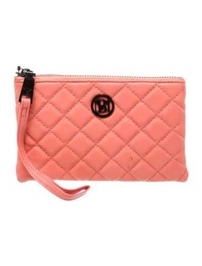 Pre-owned Badgley Mischka Leather Clutch In Orange