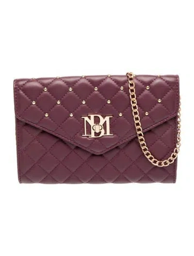 Pre-owned Badgley Mischka Leather Clutch In Purple