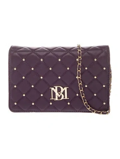 Pre-owned Badgley Mischka Leather Clutch In Purple