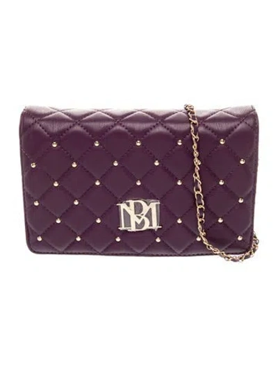 Pre-owned Badgley Mischka Leather Clutch In Purple