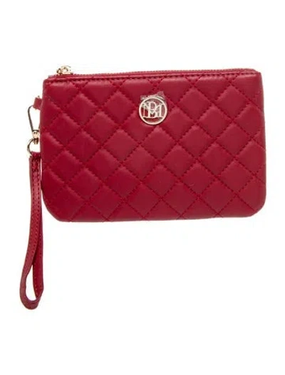 Pre-owned Badgley Mischka Leather Clutch In Red