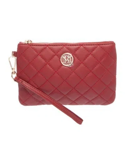 Pre-owned Badgley Mischka Leather Clutch In Red