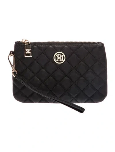 Pre-owned Badgley Mischka Leather Clutch W/ Tags In Black