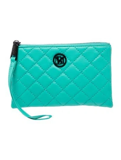 Pre-owned Badgley Mischka Leather Clutch W/ Tags In Blue