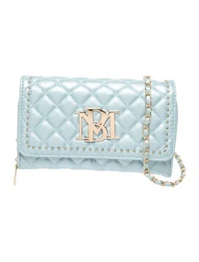 Pre-owned Badgley Mischka Leather Clutch W/ Tags In Blue