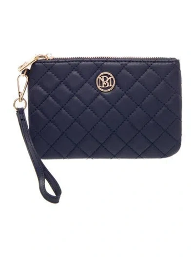 Pre-owned Badgley Mischka Leather Clutch W/ Tags In Blue