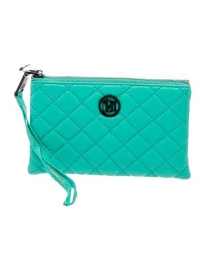 Pre-owned Badgley Mischka Leather Clutch W/ Tags In Blue