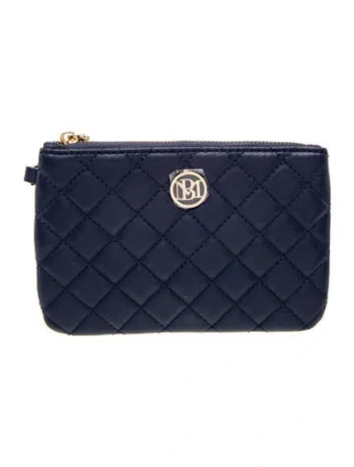 Pre-owned Badgley Mischka Leather Clutch W/ Tags In Blue
