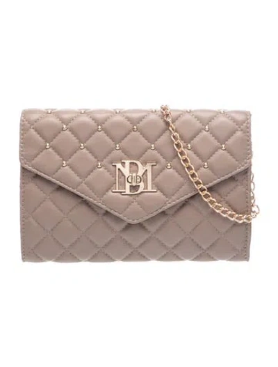 Pre-owned Badgley Mischka Leather Clutch W/ Tags In Brown