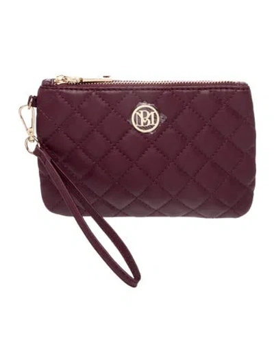 Pre-owned Badgley Mischka Leather Clutch W/ Tags In Purple