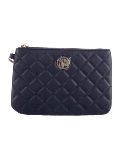 Pre-owned Badgley Mischka Leather Coin Pouch W/ Tags In Blue