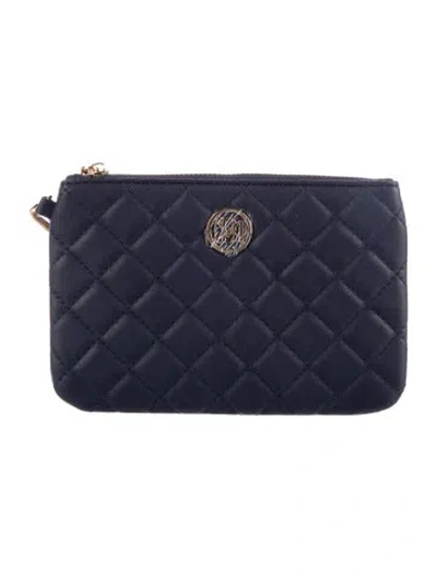 Pre-owned Badgley Mischka Leather Coin Pouch W/ Tags In Blue