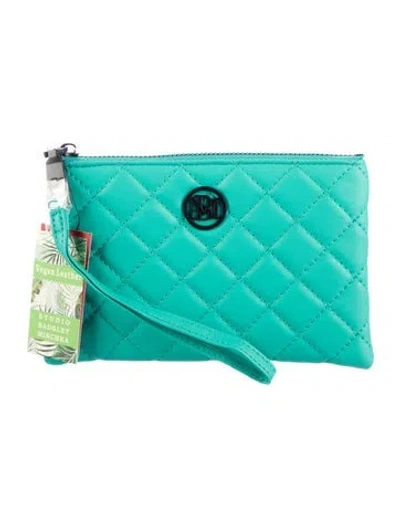 Pre-owned Badgley Mischka Leather Coin Pouch W/ Tags In Green