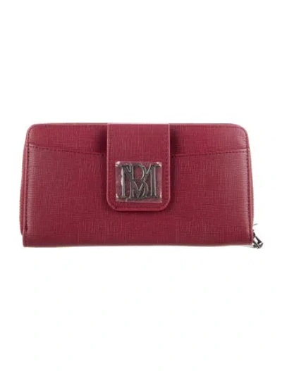 Pre-owned Badgley Mischka Leather Coin Pouch W/ Tags In Red