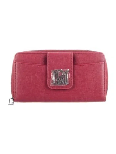 Pre-owned Badgley Mischka Leather Continental Wallet W/ Tags In Red