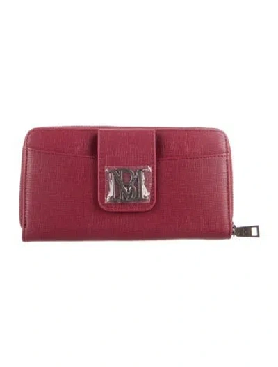 Pre-owned Badgley Mischka Leather Continental Wallet W/ Tags In Red