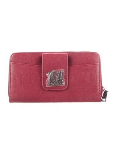 Pre-owned Badgley Mischka Leather Continental Wallet W/ Tags In Red