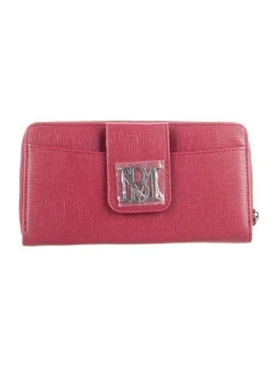 Pre-owned Badgley Mischka Leather Continental Wallet W/ Tags In Red