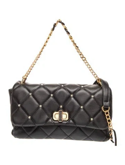 Pre-owned Badgley Mischka Leather Crossbody Bag In Black