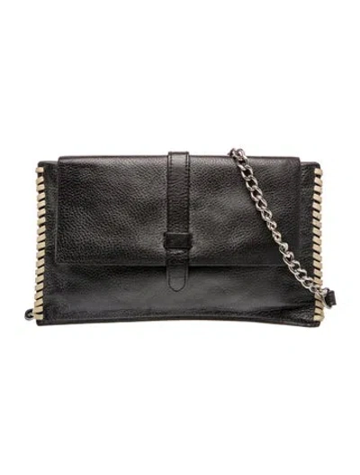 Pre-owned Badgley Mischka Leather Crossbody Bag In Black