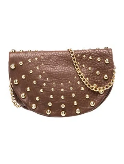 Pre-owned Badgley Mischka Leather Crossbody Bag In Brown