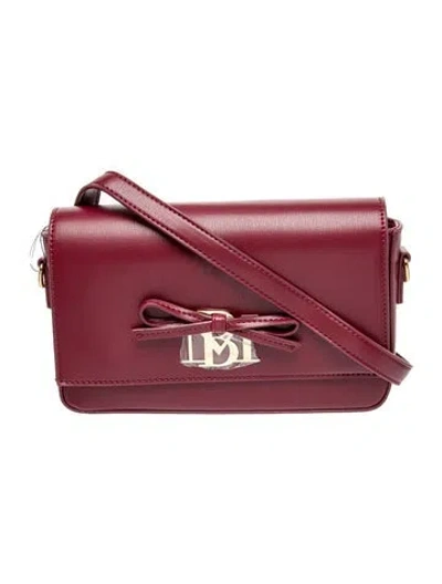 Pre-owned Badgley Mischka Leather Crossbody Bag In Burgundy