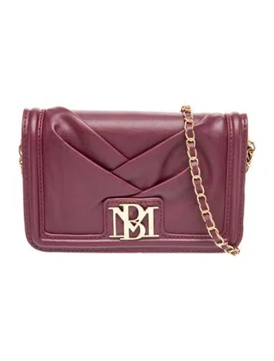 Pre-owned Badgley Mischka Leather Crossbody Bag In Burgundy