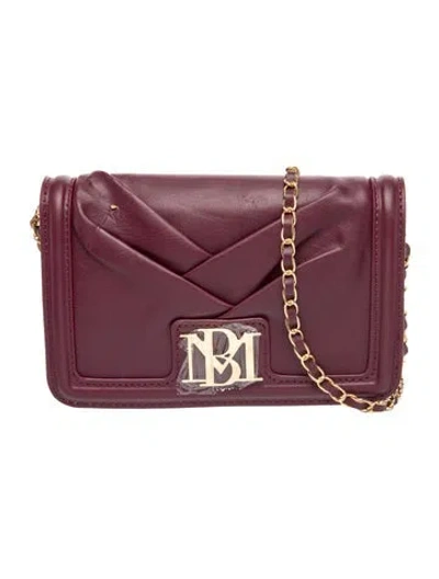 Pre-owned Badgley Mischka Leather Crossbody Bag In Burgundy