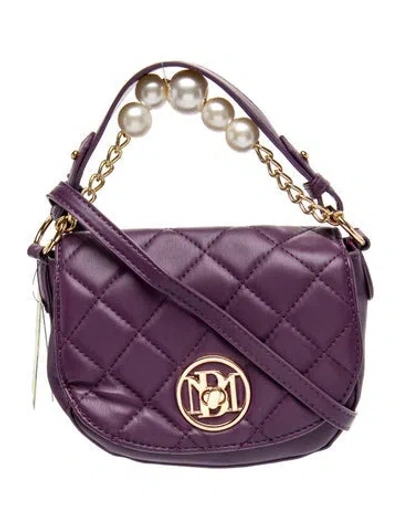 Pre-owned Badgley Mischka Leather Crossbody Bag In Purple