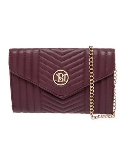 Pre-owned Badgley Mischka Leather Crossbody Bag W/ Tags In Burgundy