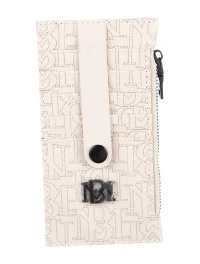 Pre-owned Badgley Mischka Leather Graphic Print Card Holder In Neutrals