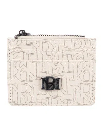 Pre-owned Badgley Mischka Leather Graphic Print Card Holder W/ Tags In Neutrals