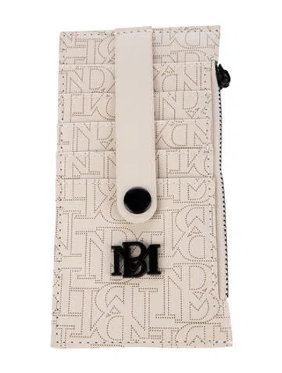 Pre-owned Badgley Mischka Leather Graphic Print Card Holder W/ Tags In Neutrals