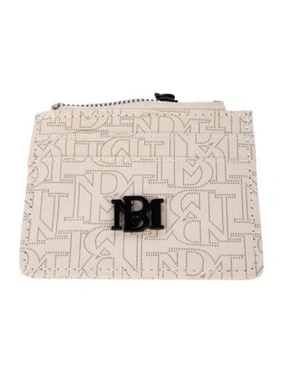 Pre-owned Badgley Mischka Leather Graphic Print Card Holder W/ Tags In Neutrals