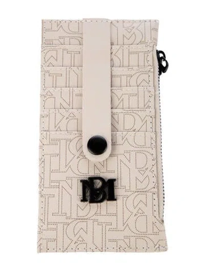 Pre-owned Badgley Mischka Leather Graphic Print Card Holder W/ Tags In Neutrals