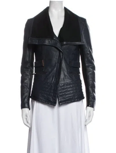Pre-owned Badgley Mischka Leather Jacket In Black