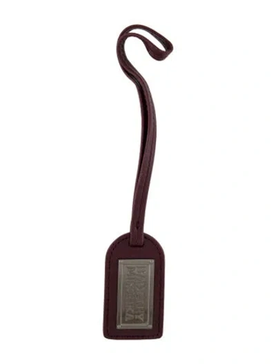 Pre-owned Badgley Mischka Leather Luggage Tag In Burgundy