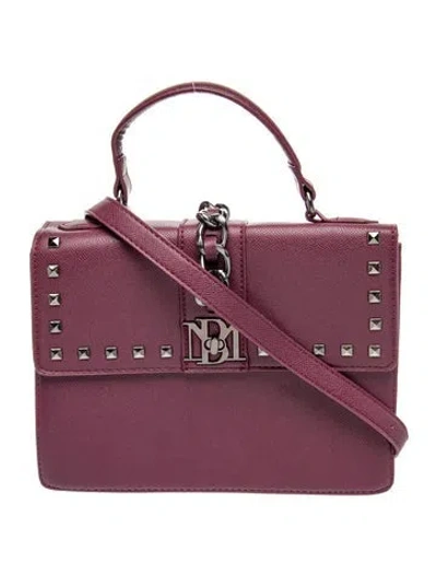 Pre-owned Badgley Mischka Leather Messenger Bag W/ Tags In Purple