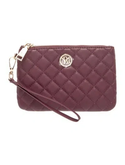 Pre-owned Badgley Mischka Leather Portfolio W/ Tags In Burgundy