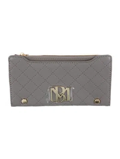 Pre-owned Badgley Mischka Leather Pouch W/ Tags In Gray