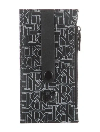 Pre-owned Badgley Mischka Leather Printed Bifold Wallet W/ Tags In Black