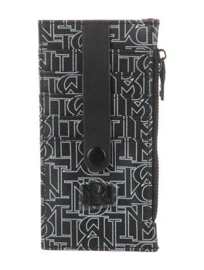 Pre-owned Badgley Mischka Leather Printed Bifold Wallet W/ Tags In Black
