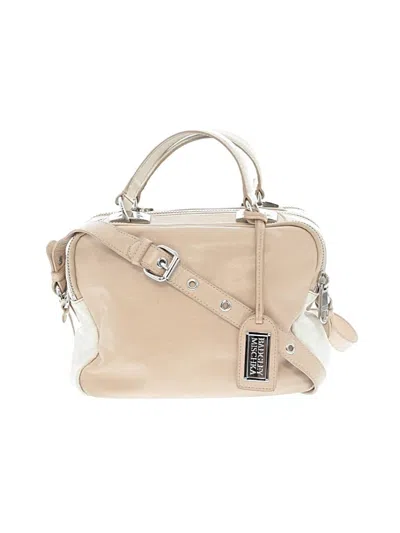 Pre-owned Badgley Mischka Leather Satchel In Ivory