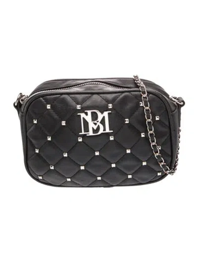 Pre-owned Badgley Mischka Leather Shoulder Bag In Black