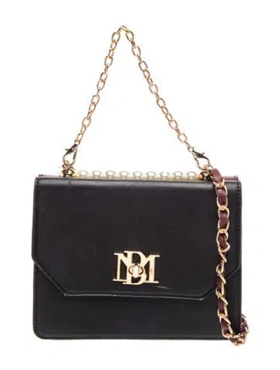 Pre-owned Badgley Mischka Leather Shoulder Bag In Black